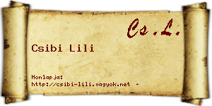 Csibi Lili névjegykártya
